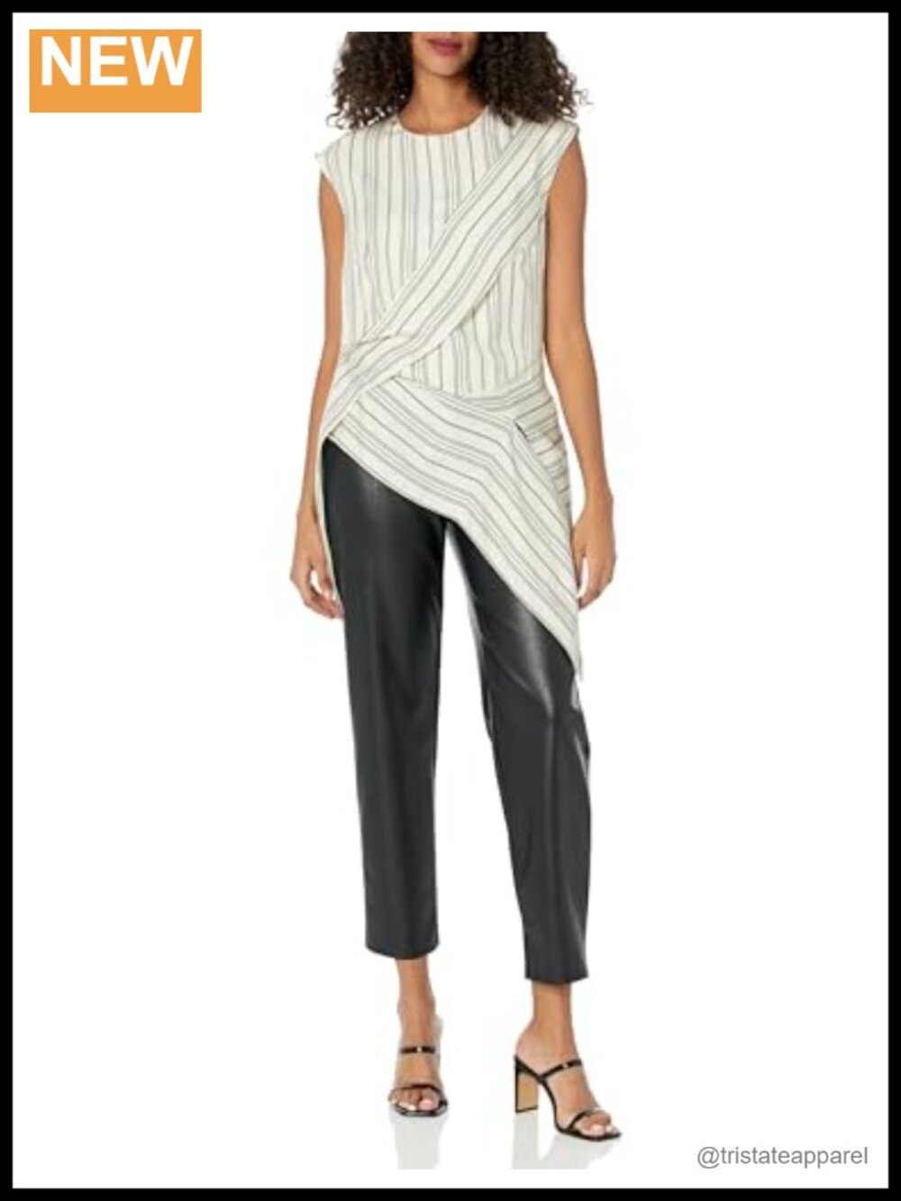 Women's Cotton Striped Cap Sleeve Blouse with Back Keyhole Button Closure